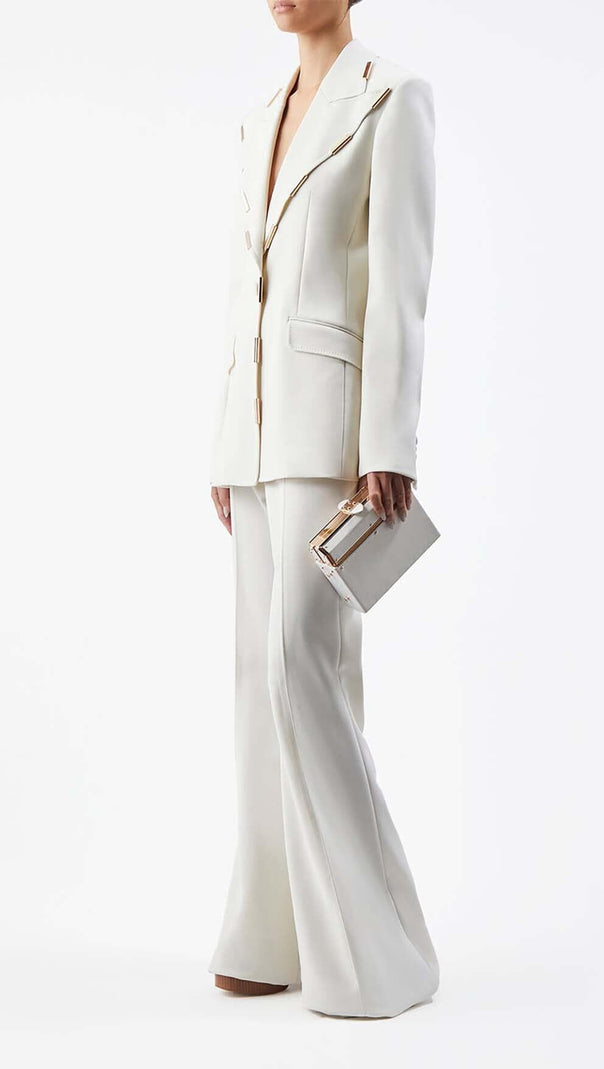 AIIZIE HIGH-RISE FLARED JACKET SUIT IN IVORY - product image