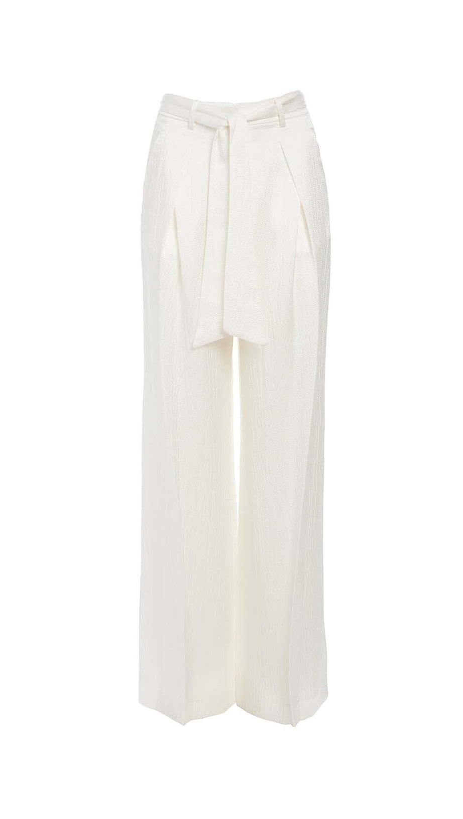 HIGH-RISE FLARED JACKET SUIT IN IVORY