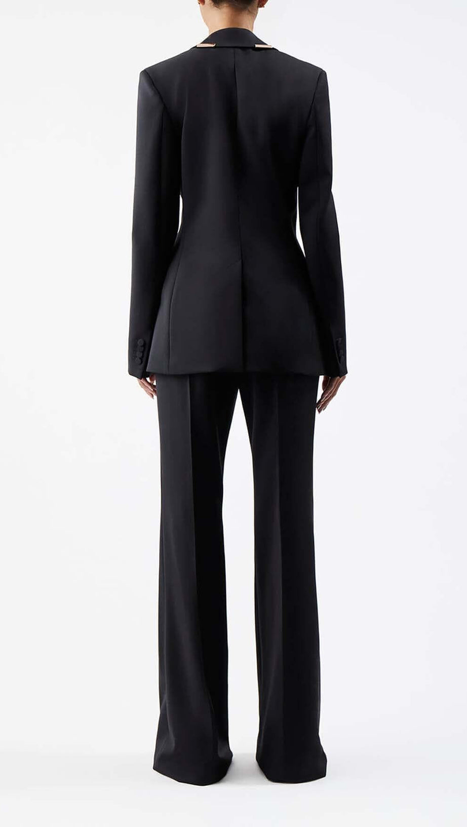 HIGH-RISE FLARED JACKET SUIT IN IVORY