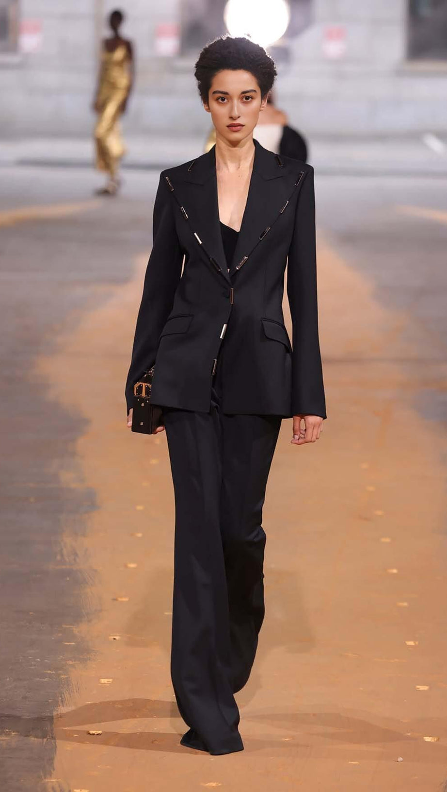 HIGH-RISE FLARED JACKET SUIT IN IVORY