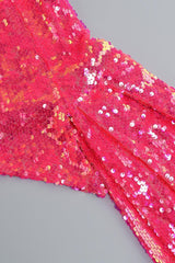 HOT SEQUIN PINK TOP AND SKIRT TWO PIECE SET