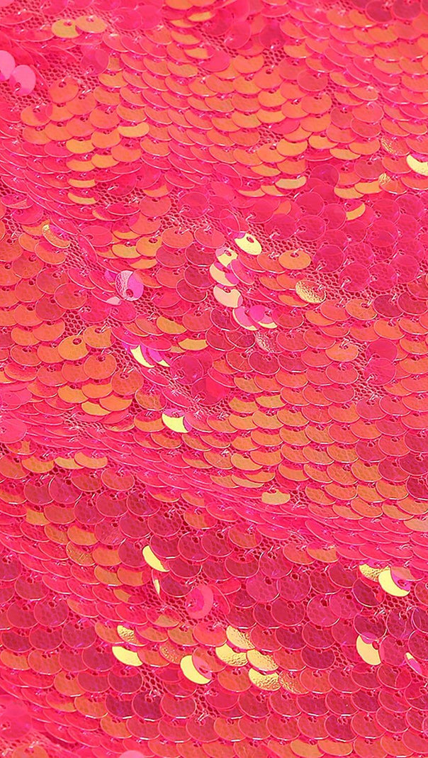 Hot Sequin Pink Top and Skirt Two Piece Set