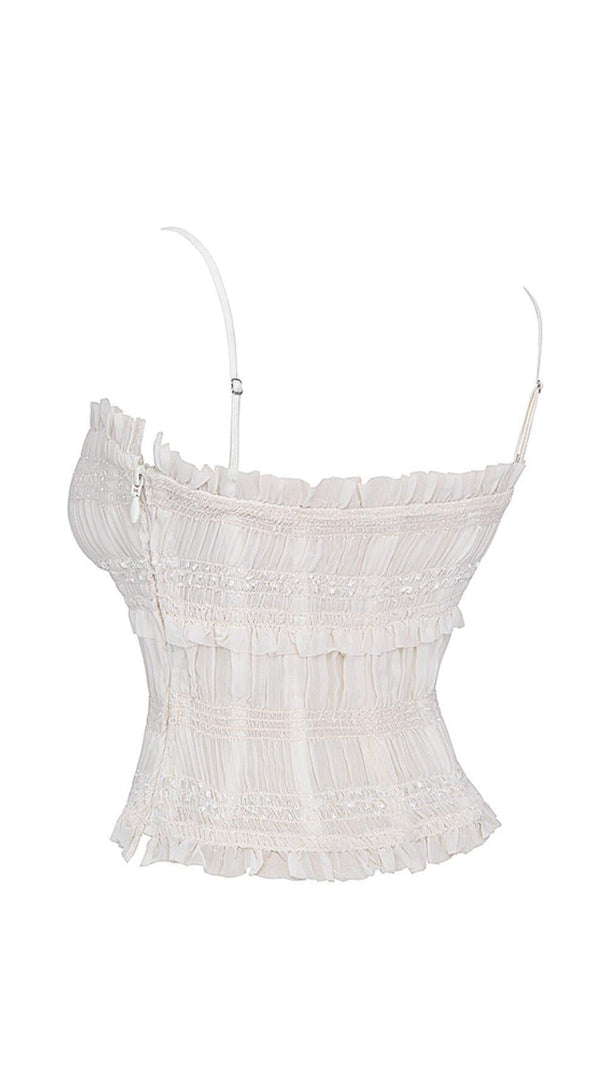 AIIZIE IVORY SEQUIN PLEAT CORSET - product image