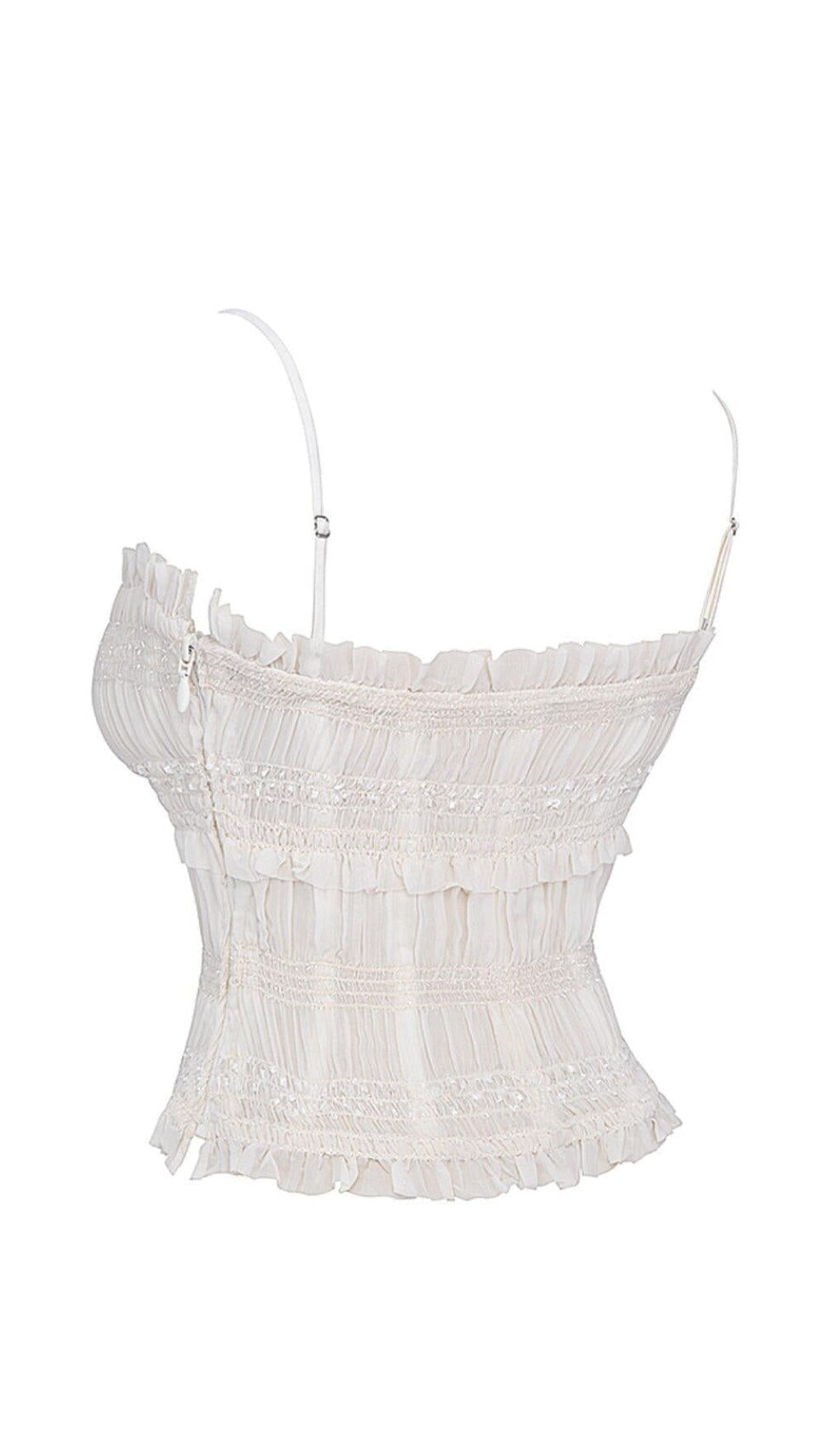 IVORY SEQUIN PLEAT CORSET