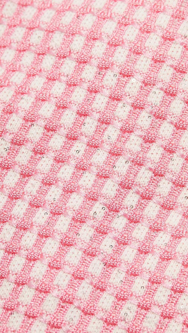 AIIZIE KNITTED BUTTON MINI DRESS IN PINK - product image