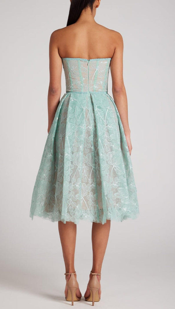 AIIZIE LACE BANDEAU MIDI DRESS IN MINT - product image