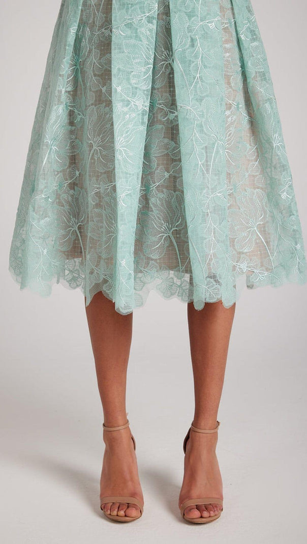 AIIZIE LACE BANDEAU MIDI DRESS IN MINT - product image