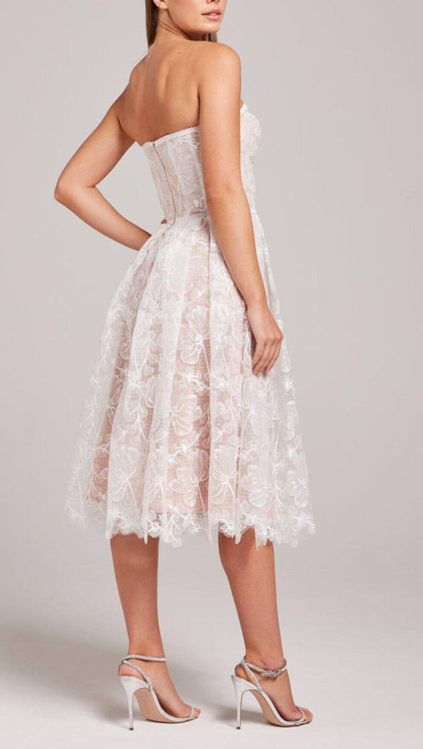 AIIZIE LACE BANDEAU MIDI DRESS IN WHITE - product image