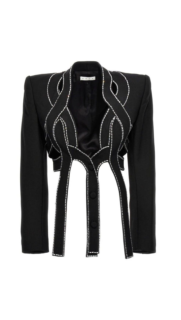 AIIZIE LATTICED EMBELLISHED ROPE TWO PIECES IN BLACK - product image