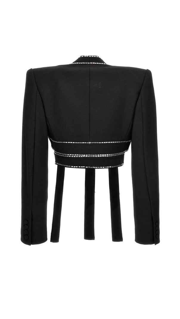 AIIZIE LATTICED EMBELLISHED ROPE TWO PIECES IN BLACK - product image