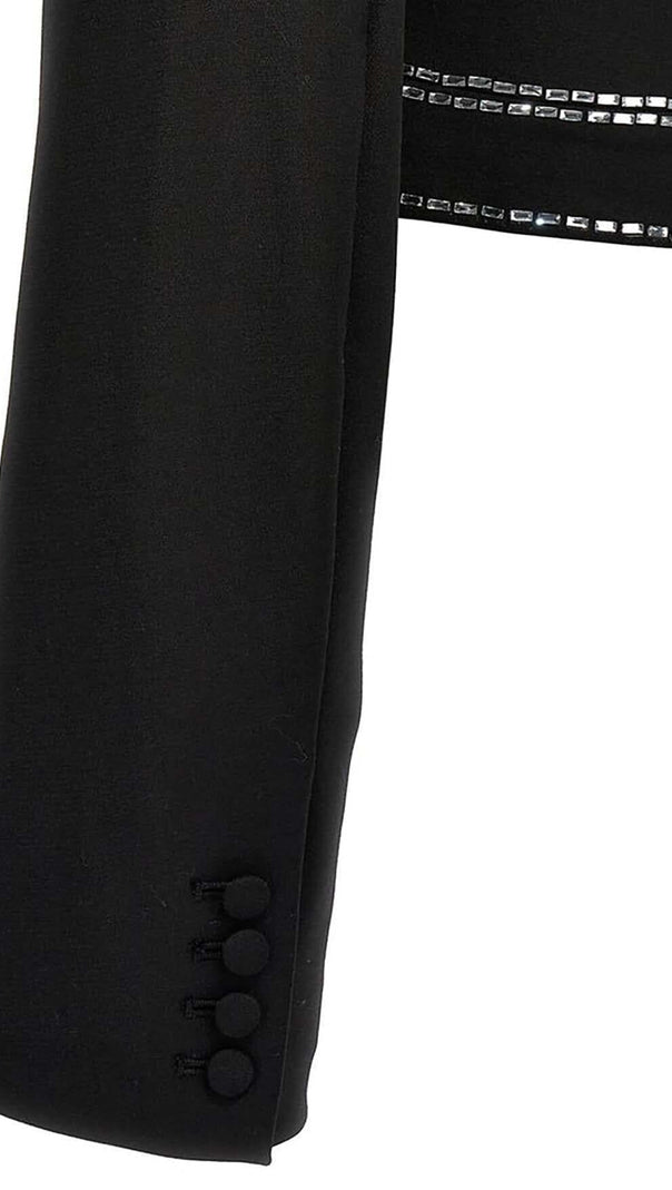 AIIZIE LATTICED EMBELLISHED ROPE TWO PIECES IN BLACK - product image
