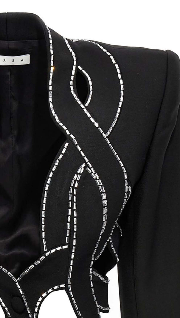 AIIZIE LATTICED EMBELLISHED ROPE TWO PIECES IN BLACK - product image