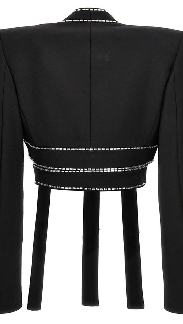AIIZIE LATTICED EMBELLISHED ROPE TWO PIECES IN BLACK - product image