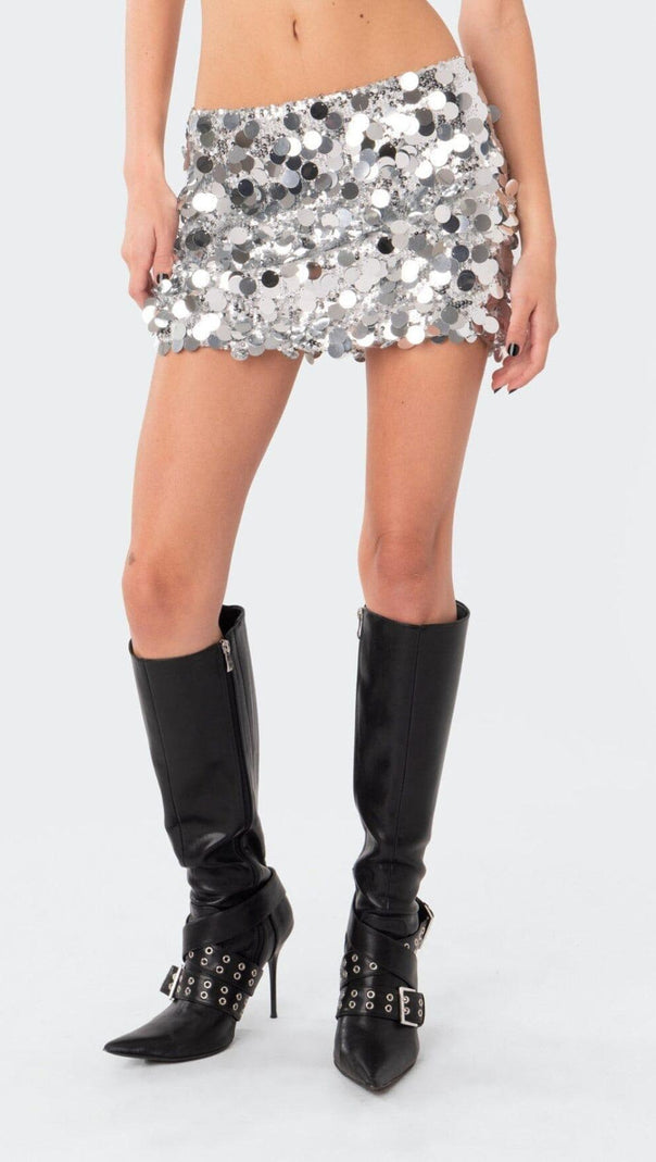 AIIZIE LOW RISE SEQUIN MINI SKIRT - product image