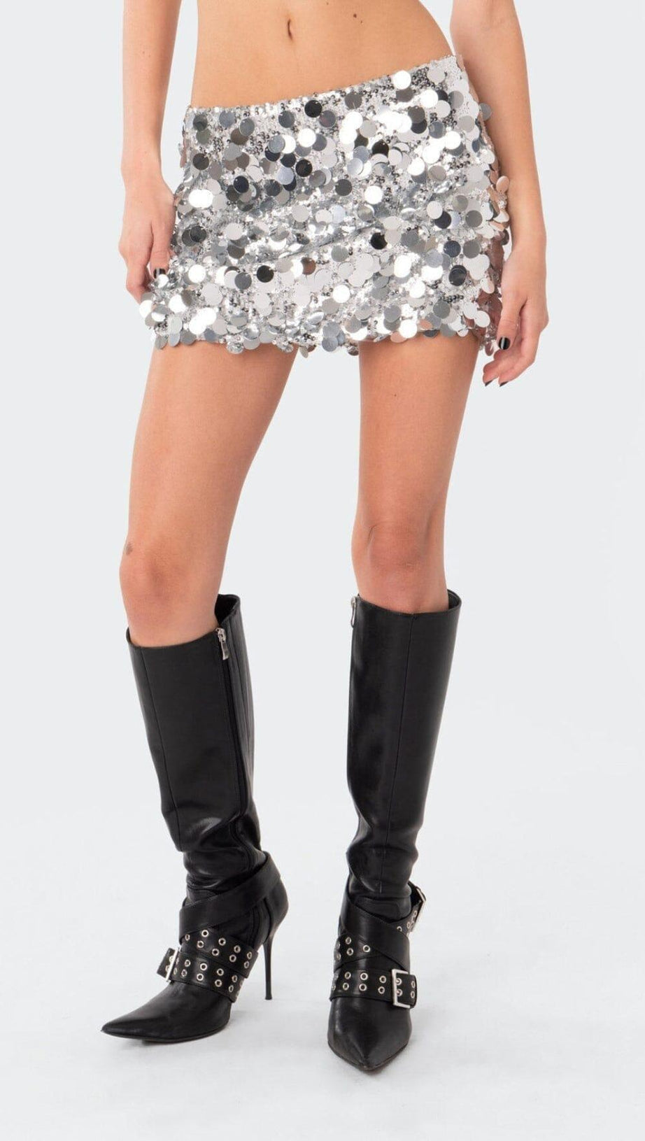 LOW RISE SEQUIN MINI SKIRT
