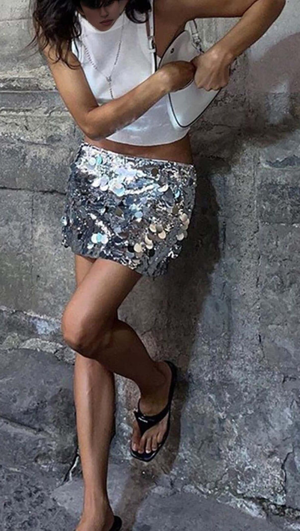 AIIZIE LOW RISE SEQUIN MINI SKIRT - product image