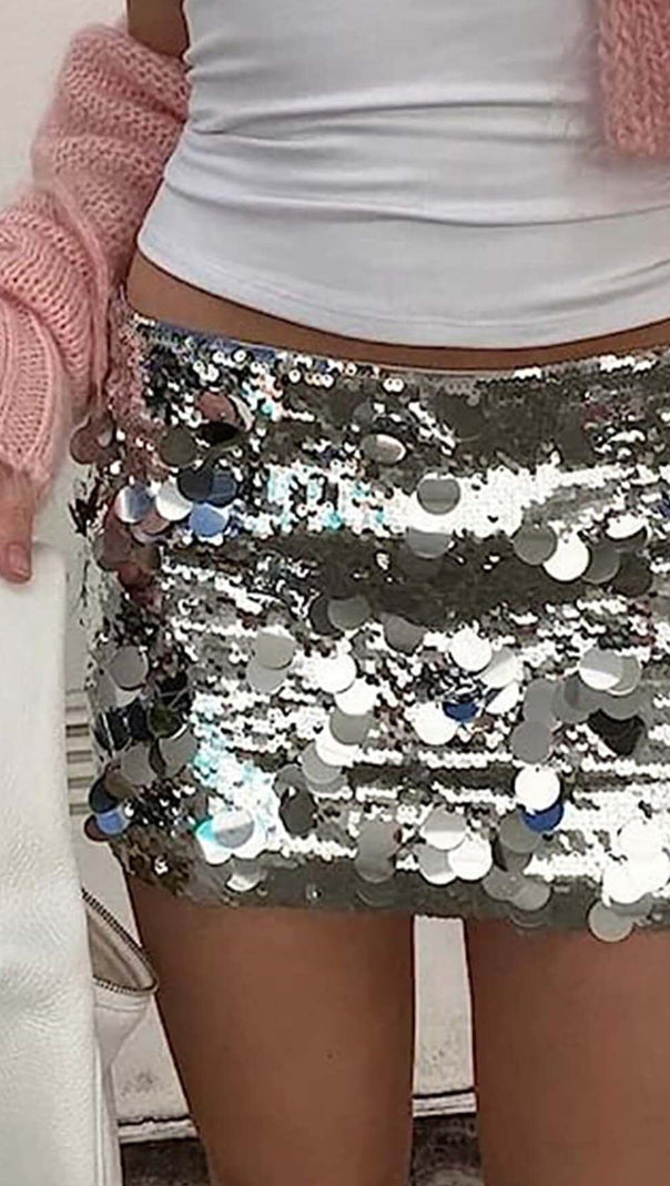 AIIZIE LOW RISE SEQUIN MINI SKIRT - product image