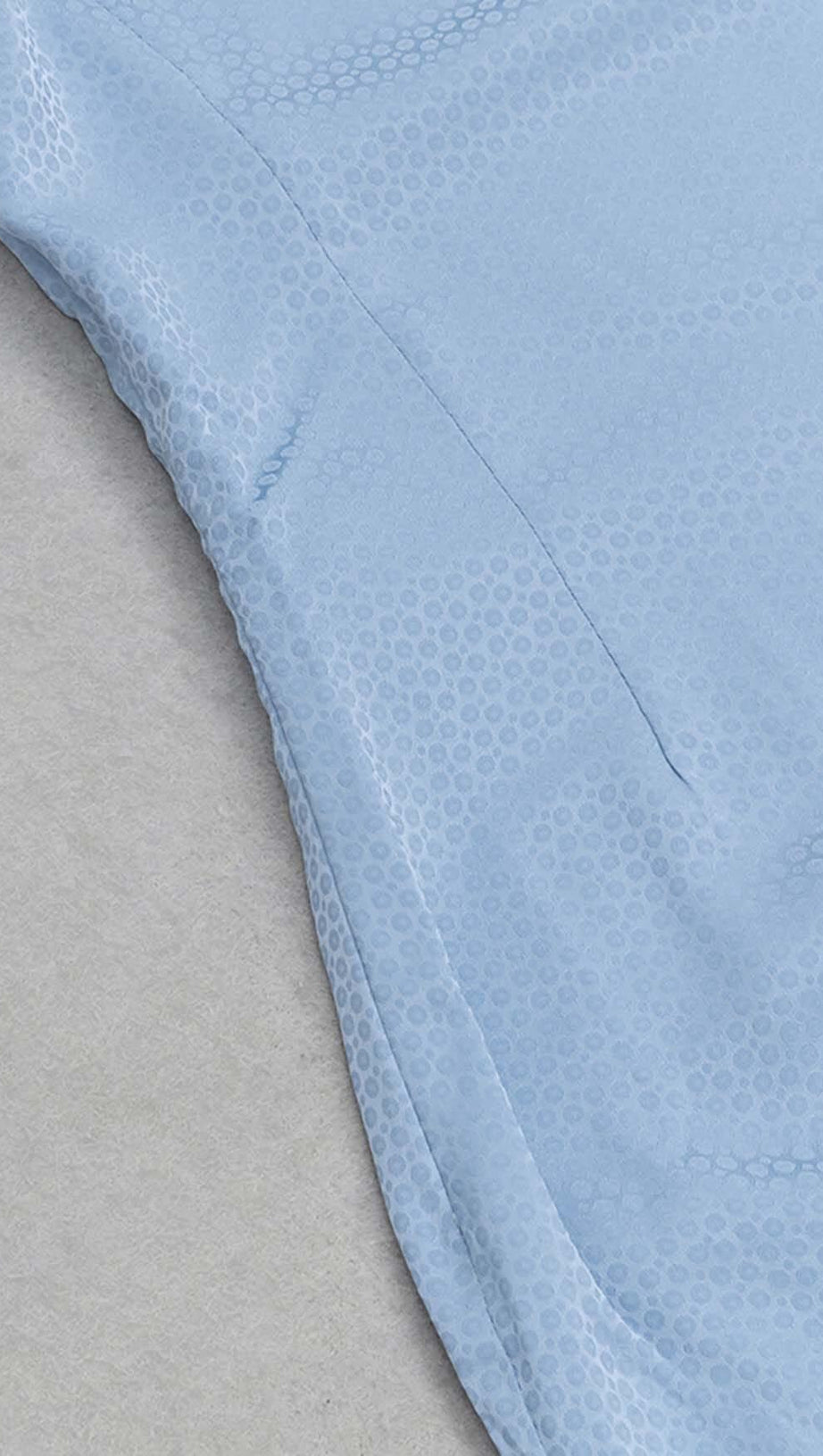 MOCK NECK SLIT MIDI DRESS IN BLUE