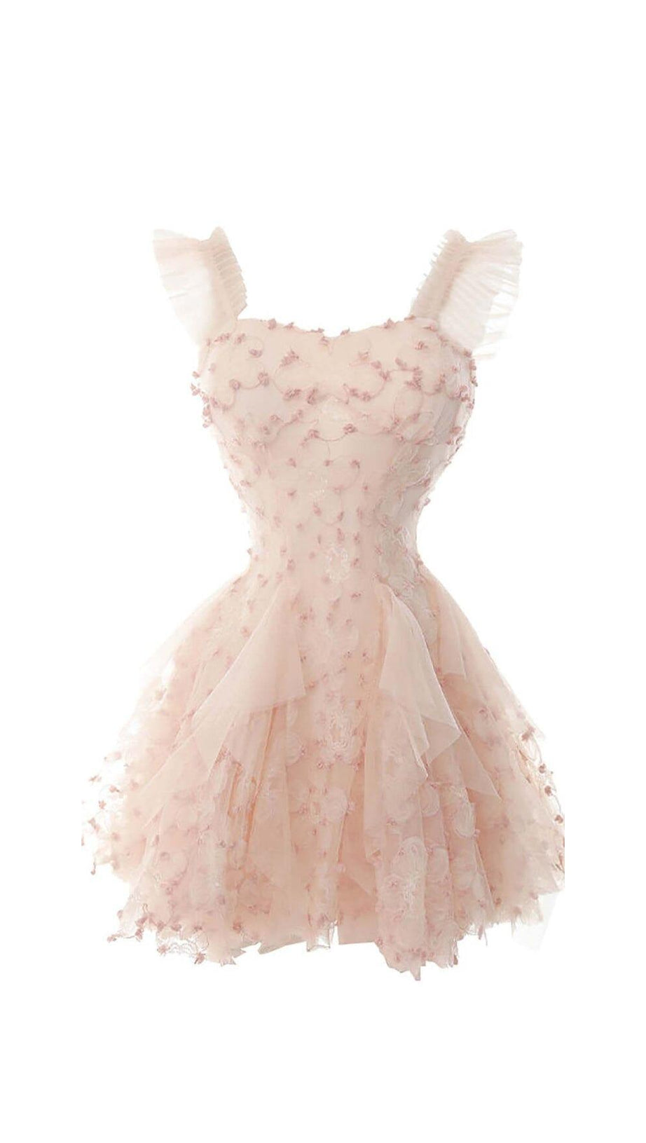 OFF -SHOULDER FLOWER MINI DRESS IN PINK