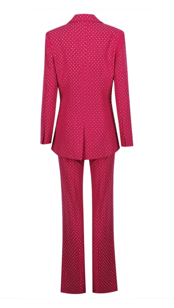 AIIZIE SEQUIN JACKET SUIT IN HYPER PINK - product image