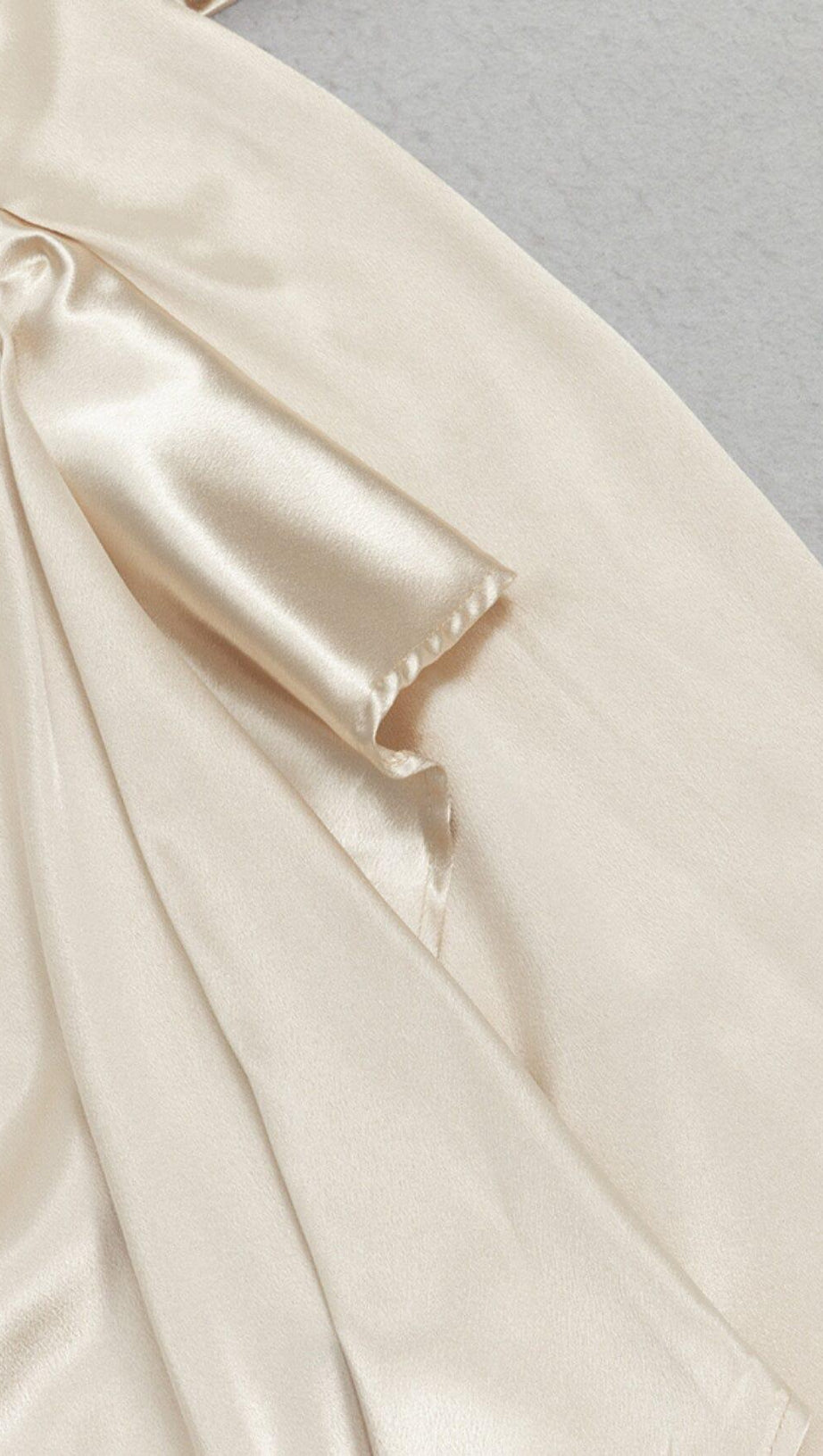 OFF SHOULDER RUCHED ASYMMETRICAL MIDI DRESS IN GRAY