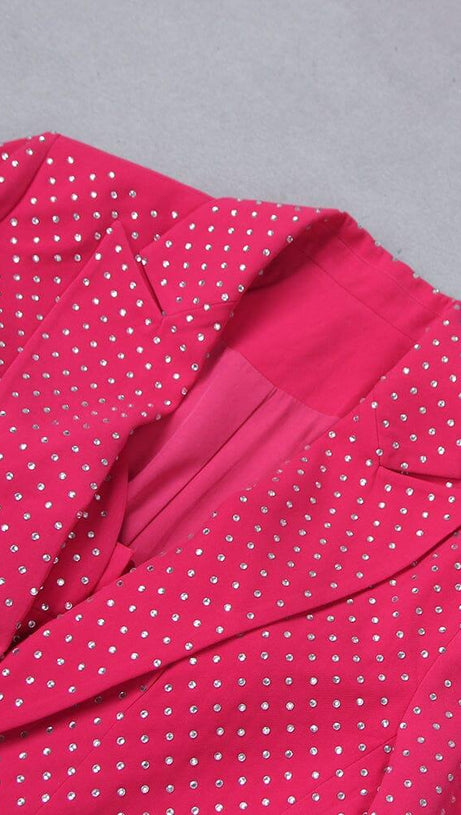 COMPLETO CON GIACCA DI PAILLETTES IN ROSA IPER