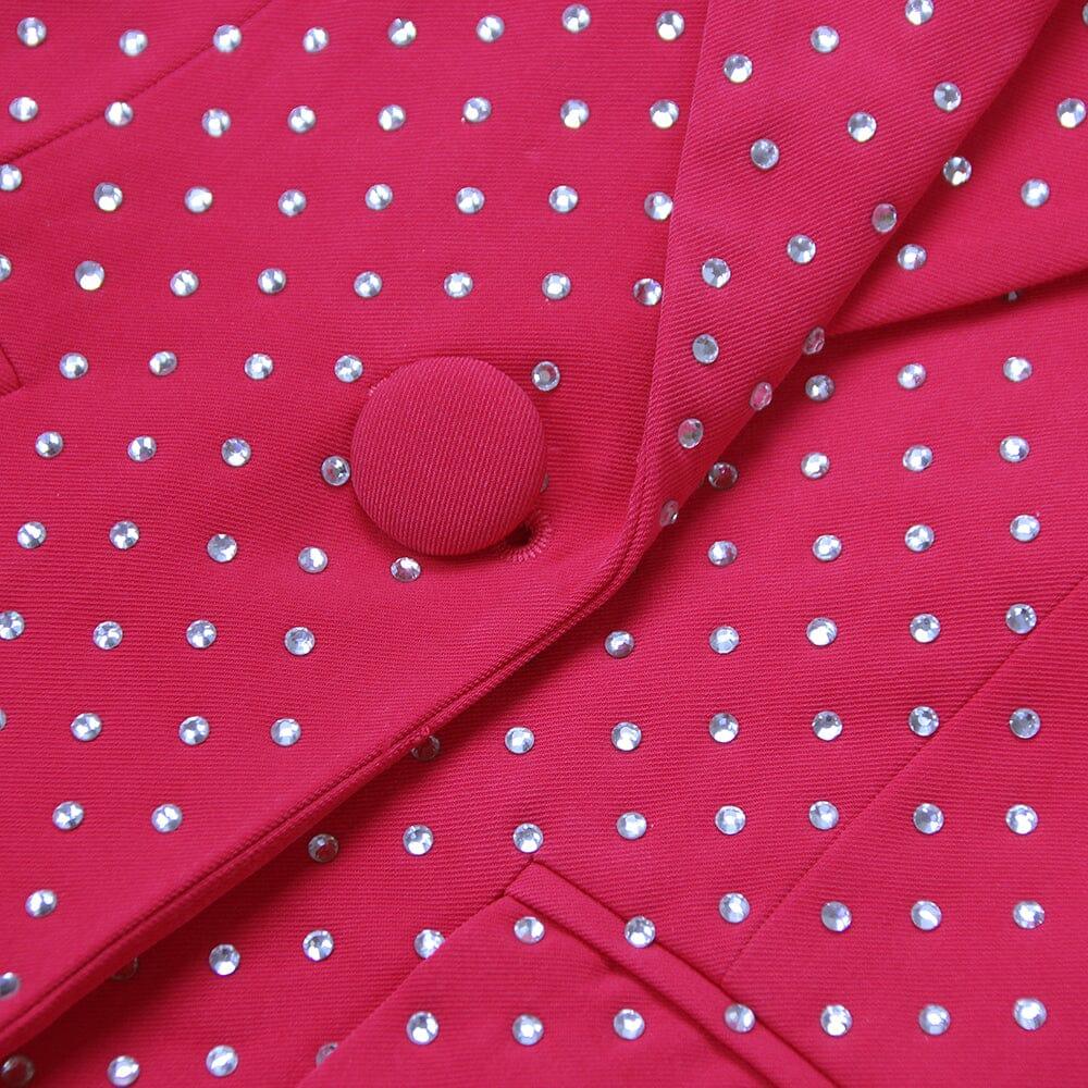 Sequin Jacket Suit in Hyper Pink