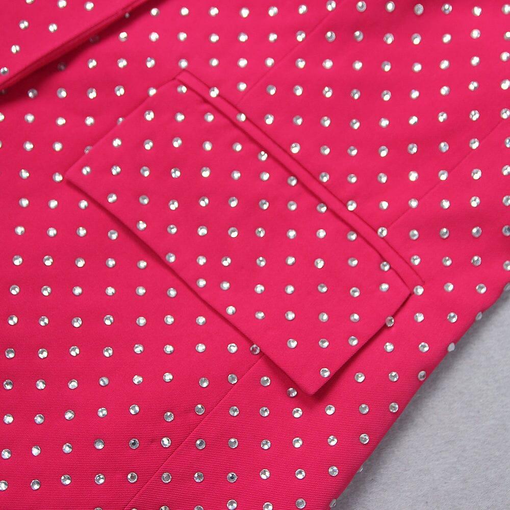 Sequin Jacket Suit in Hyper Pink