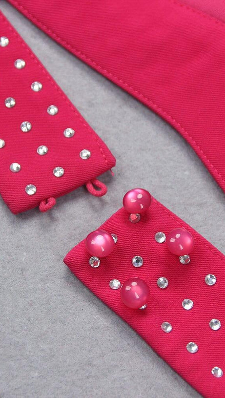COMPLETO CON GIACCA DI PAILLETTES IN ROSA IPER