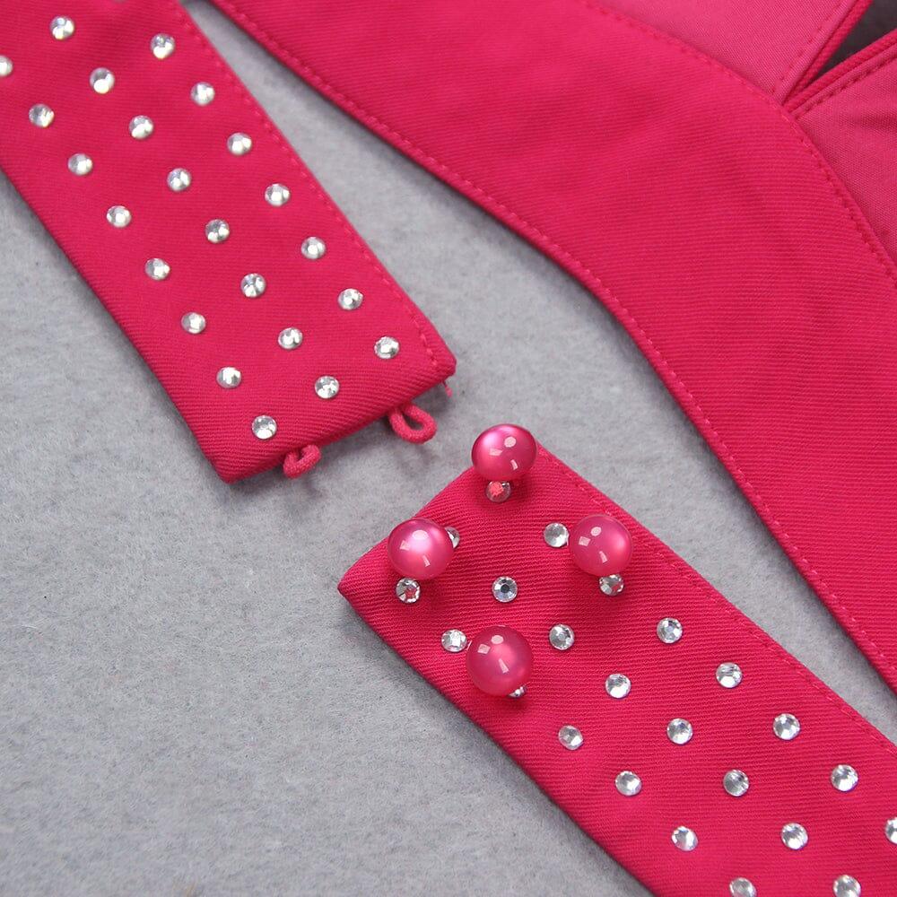 Sequin Jacket Suit in Hyper Pink