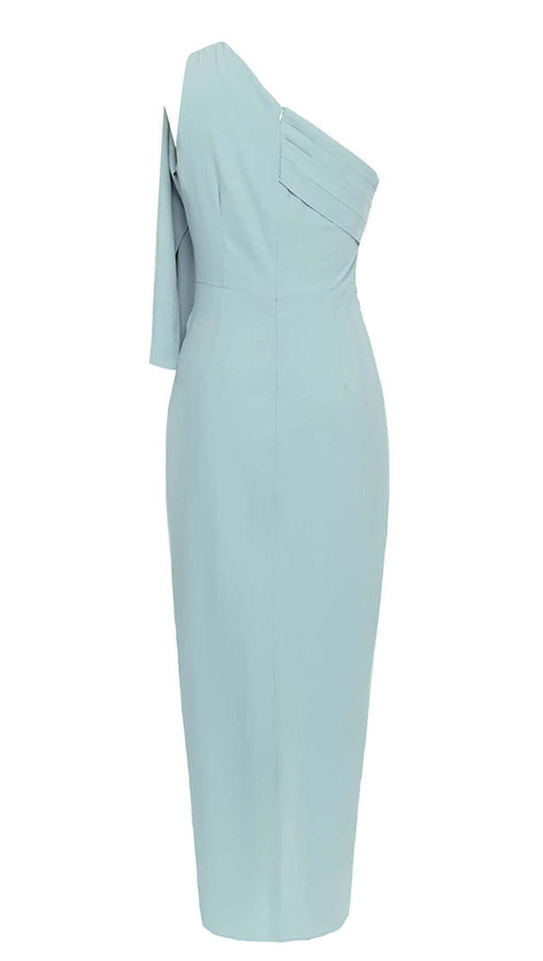 AIIZIE ONE SHOULDER SLIT MAXI DRESS IN PALE BLUE - product image