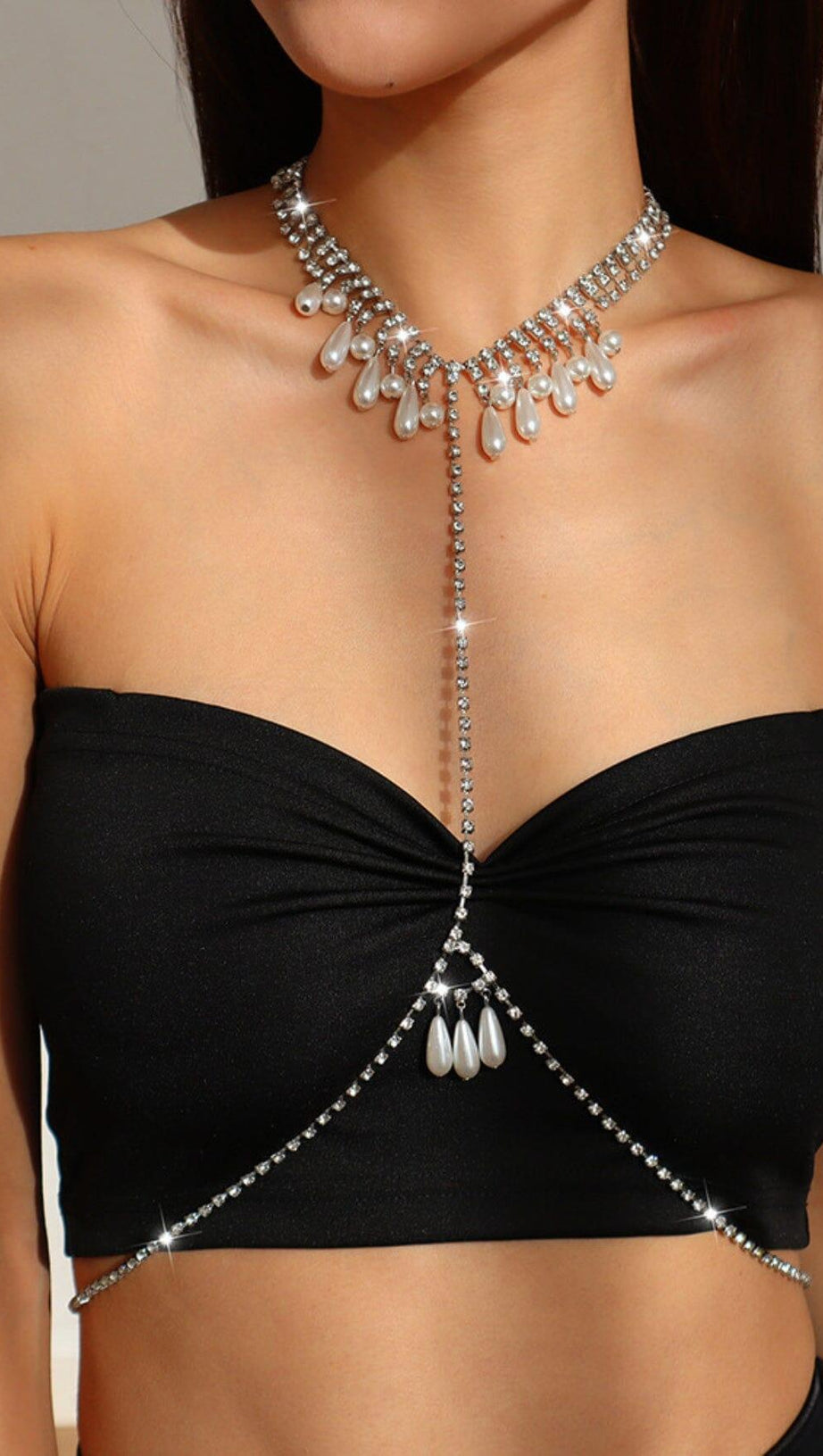 CATENA PER IL CORPO DIDAMOND CON PERLE