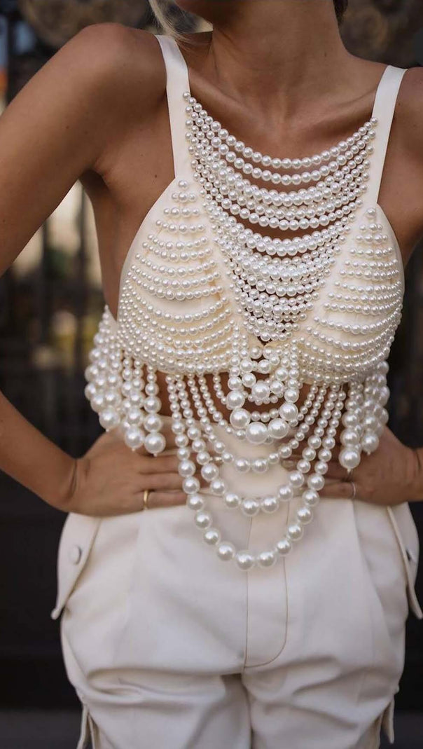 AIIZIE PEARL SUSPENDER CROP TOP - product image