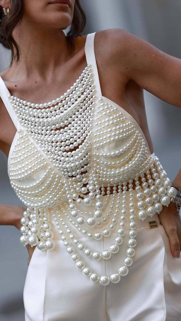 AIIZIE PEARL SUSPENDER CROP TOP - product image