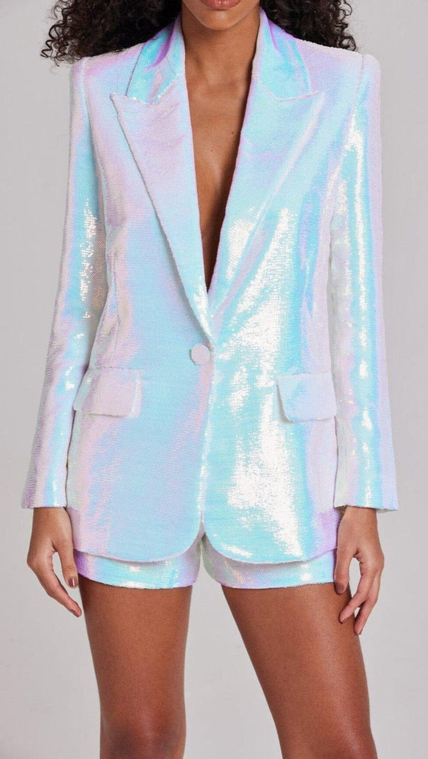 AIIZIE PLUNGE SEQUIN BLAZER SET - product image