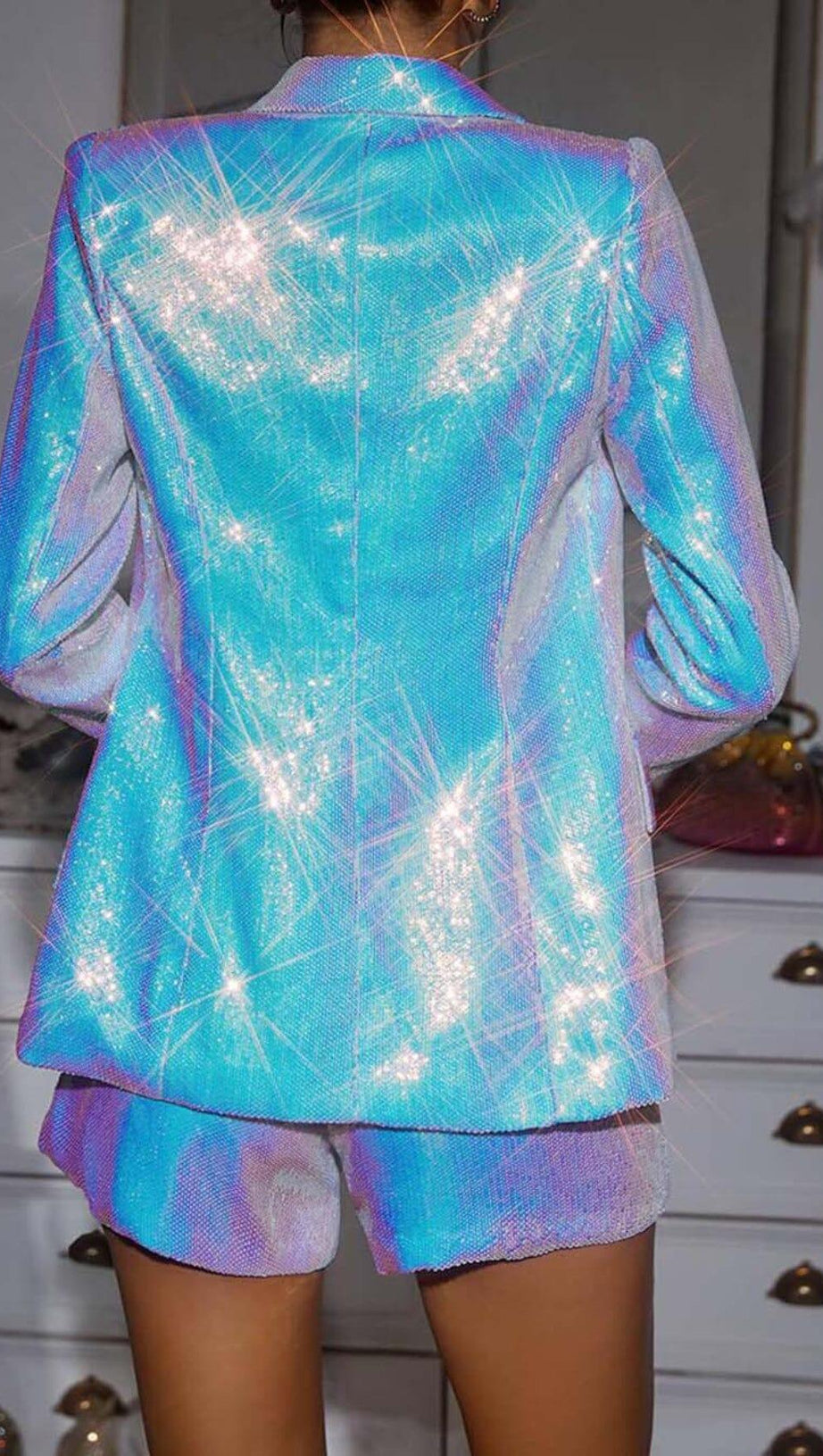 PLUNGE SEQUIN BLAZER SET