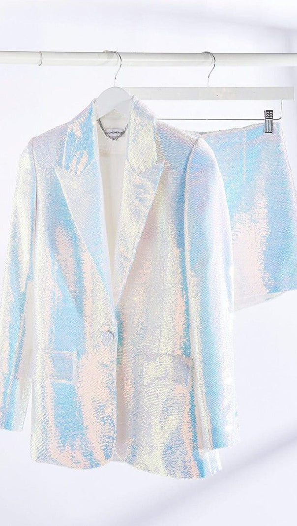 AIIZIE PLUNGE SEQUIN BLAZER SET - product image