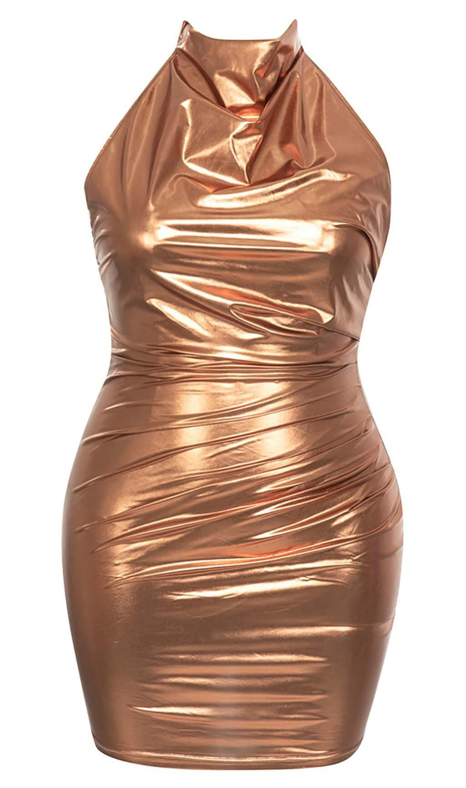 PLUS SIZE METALLIC MIDI DRESS IN GOLD