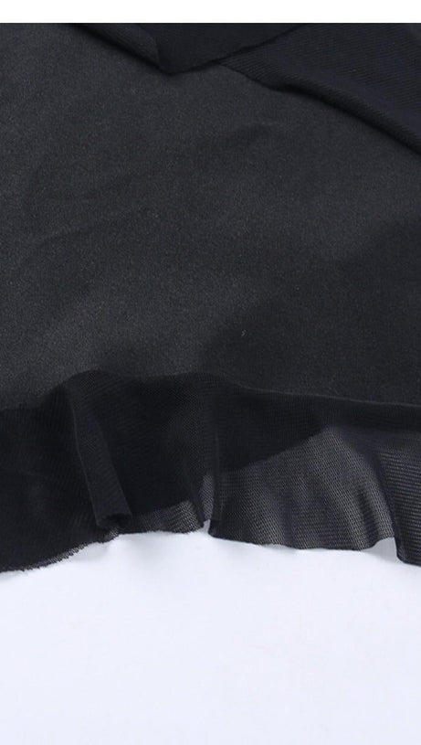 LACE HALTER IRREGULAR MINI DRESS