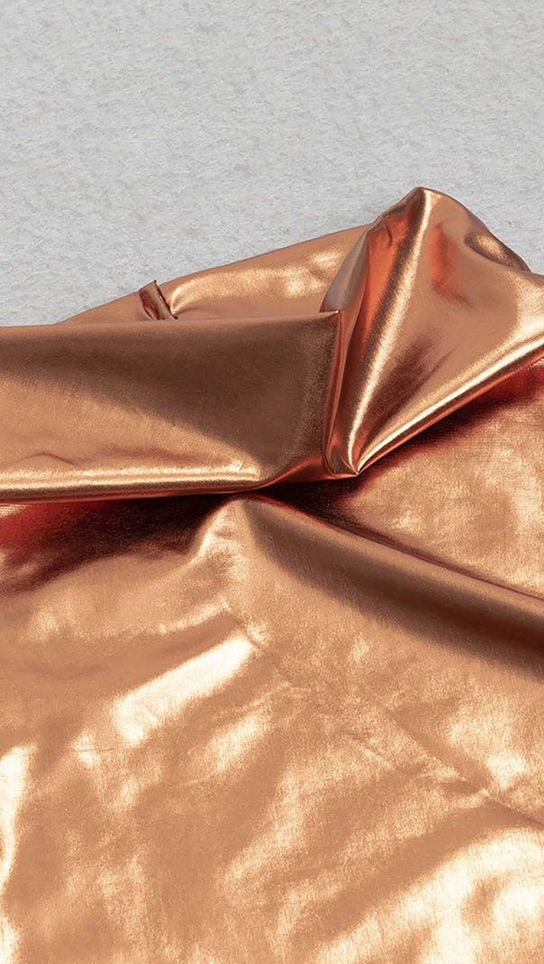 AIIZIE PLUS SIZE METALLIC MIDI DRESS IN GOLD - product image