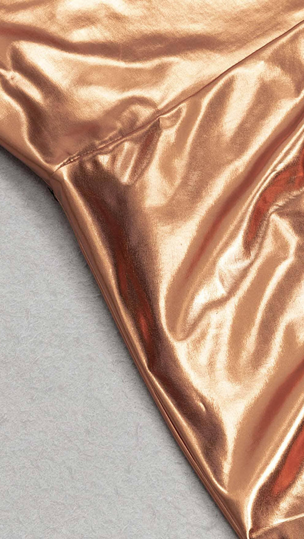 AIIZIE PLUS SIZE METALLIC MIDI DRESS IN GOLD - product image