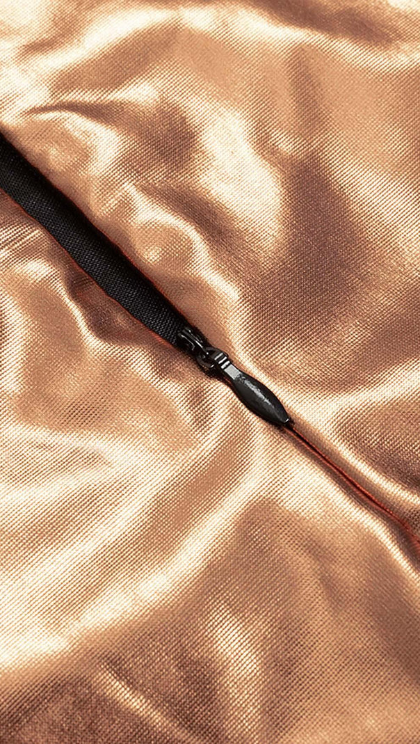 AIIZIE PLUS SIZE METALLIC MIDI DRESS IN GOLD - product image