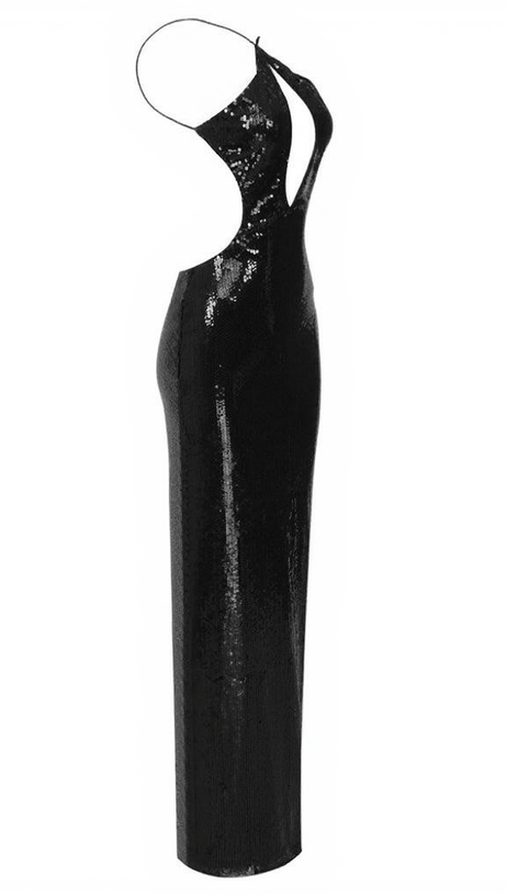 ABITO LOUISA CON SCHIENA SENZA TAGLIO E PAILLETTES