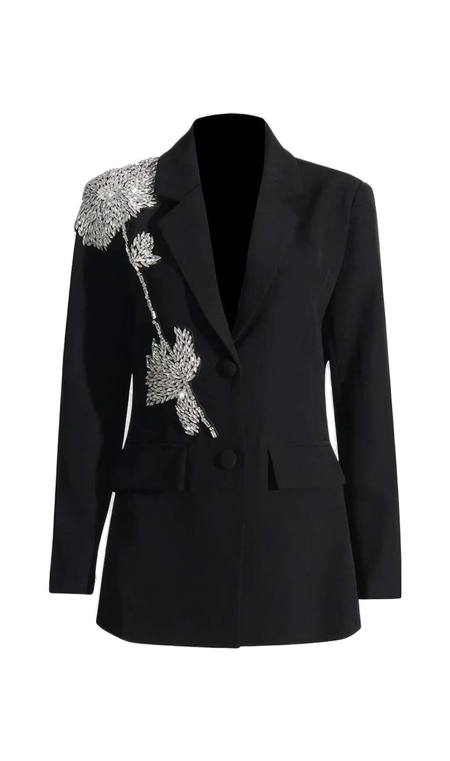 RHINESTONE DETAIL JACKET IN BLACK