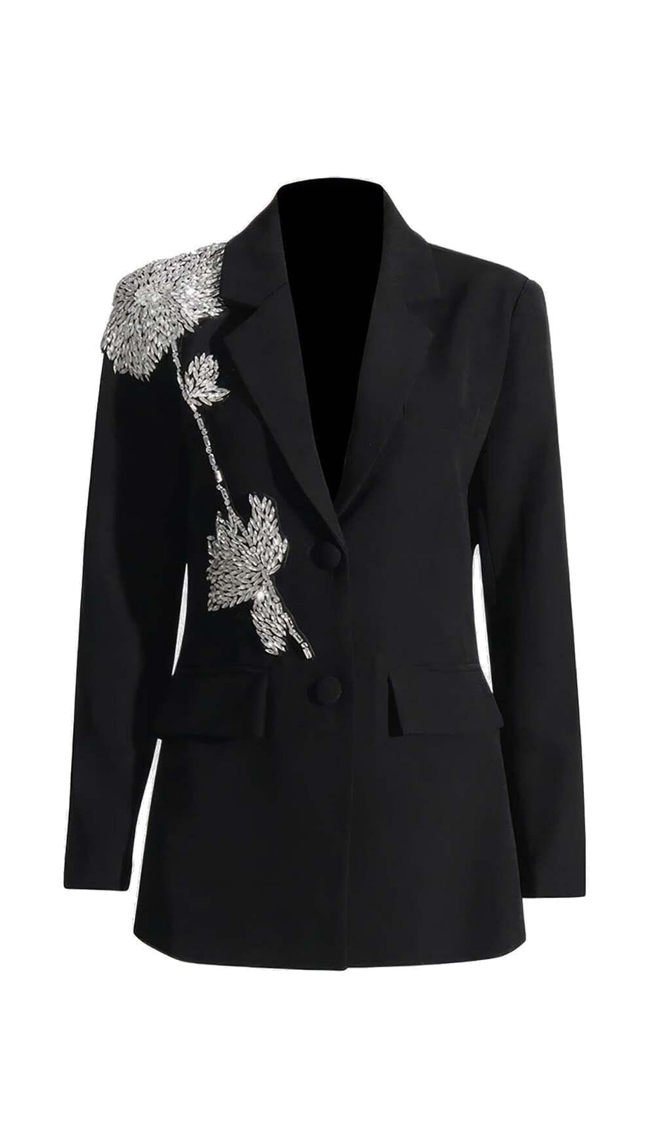 GIACCA CON DETTAGLIO DI STRASS IN NERO