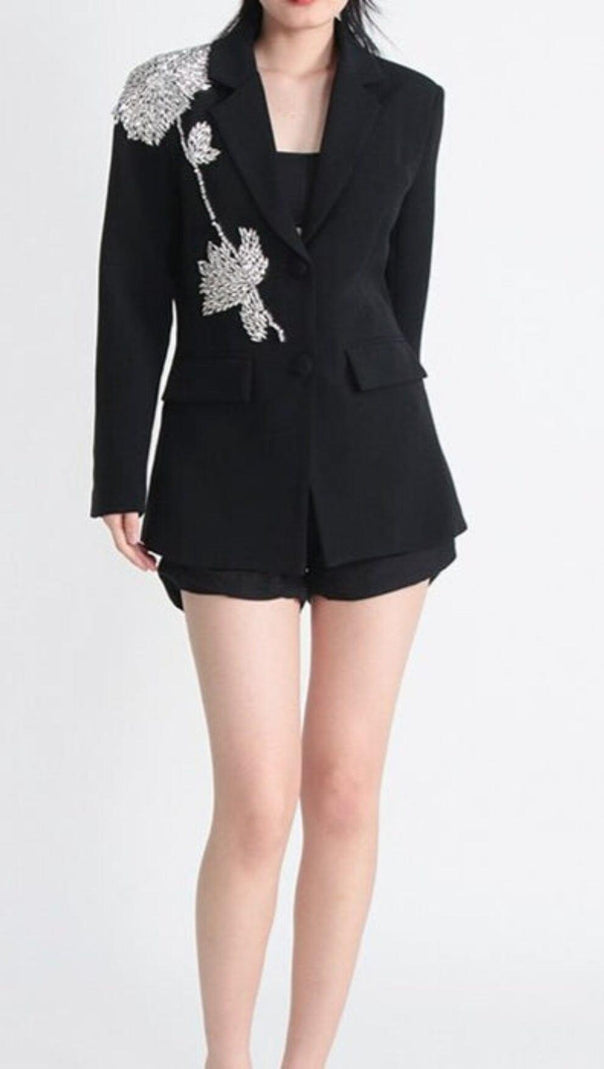 AIIZIE RHINESTONE DETAIL JACKET IN BLACK - product image