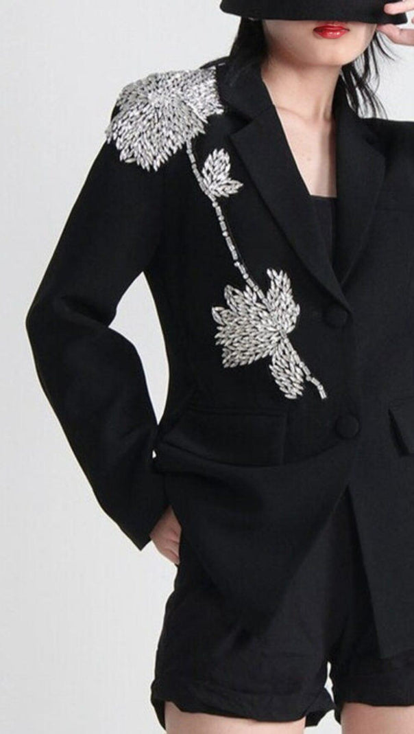 AIIZIE RHINESTONE DETAIL JACKET IN BLACK - product image