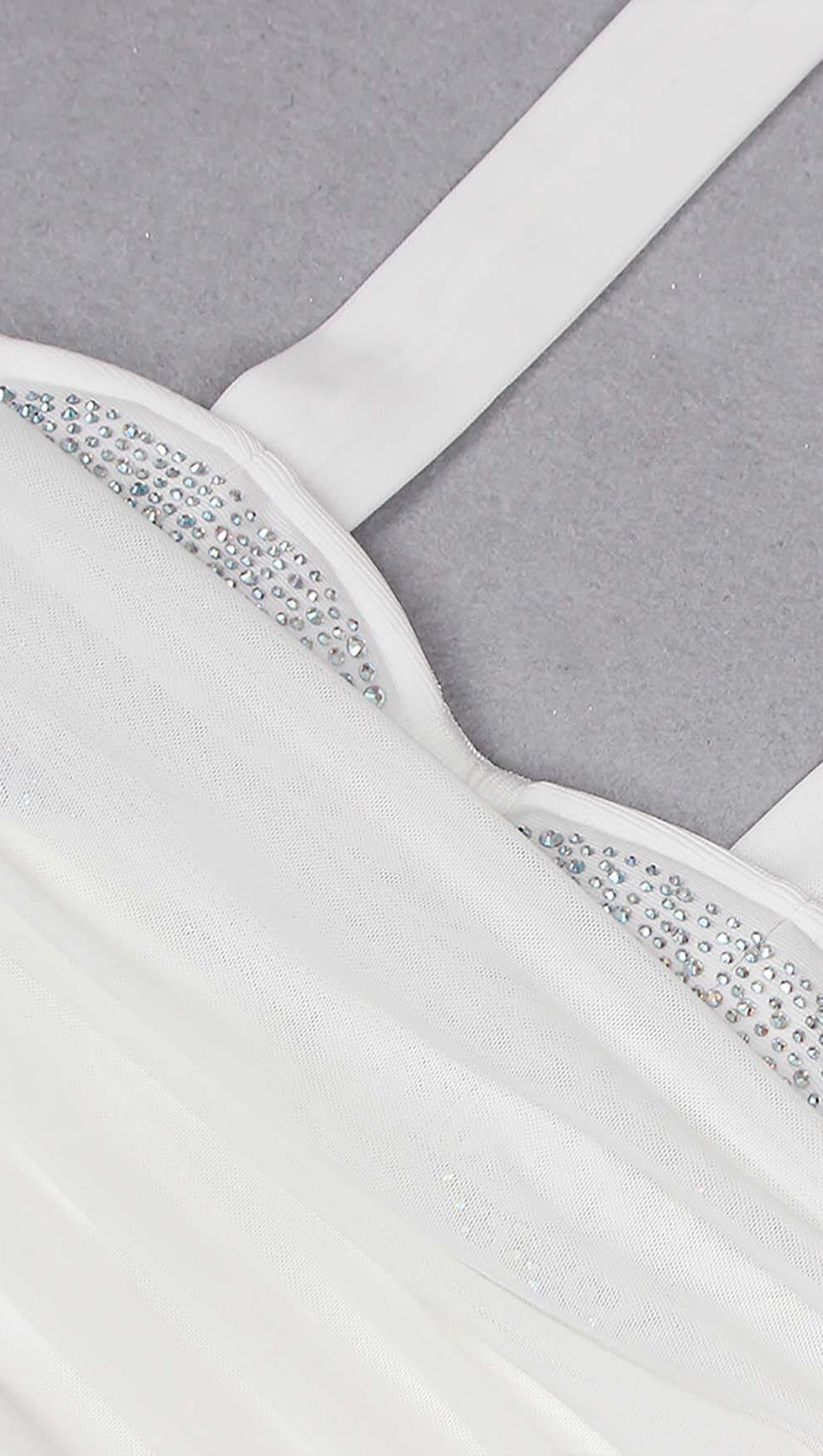 RUCHED BANDEAU MIDI DRESS IN WHITE