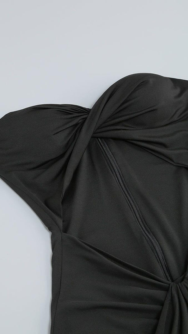 AIIZIE BANDEAU DRAPE MAXI DRESS IN BLACK - product image
