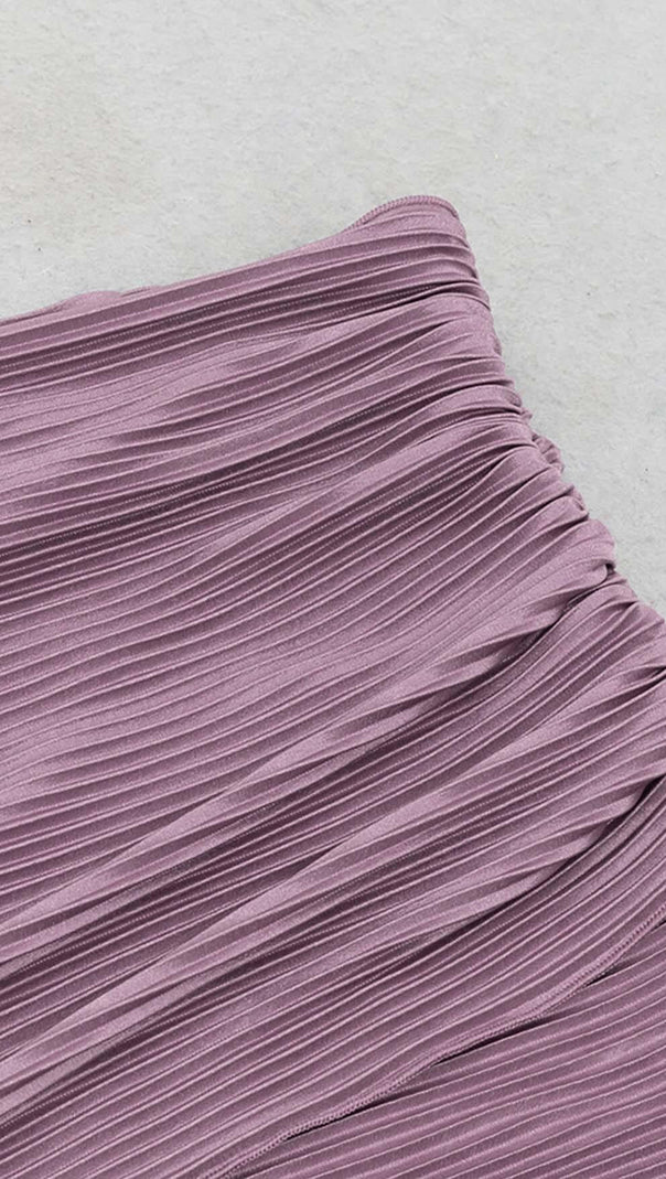 AIIZIE RUFFED OFF SHOULDER HIGH LOW DRESS IN LAVENDER - product image